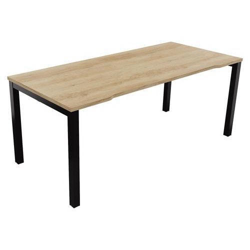 BUREAU ASTRO ARCHE DROIT ÉCHANCRÉ 180 X 80 CHÊNE VIEILLI/NOIR - BURONOMIC