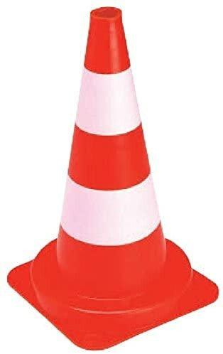 Cône de signalisation 50 cm - Marque VINMER - PE Eva - Fabriqué en France - Traité anti-UV_0