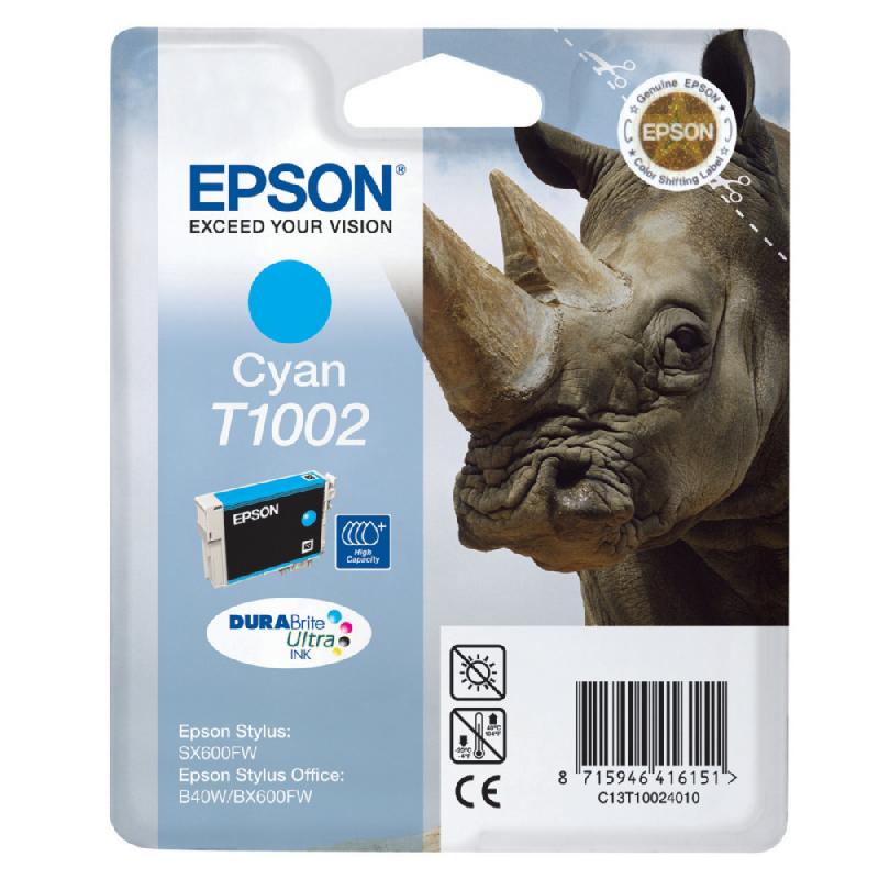 CARTOUCHE EPSON T1002 CYAN POUR IMPRIMANTES JET D'ENCRE