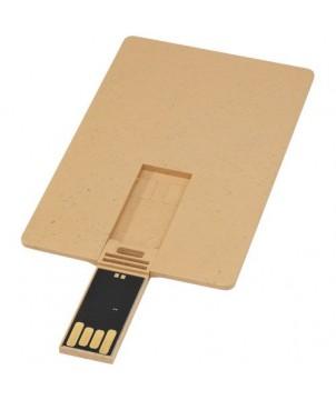 CLÉ USB BIODÉGRADABLE RECTANGULAIRE EN FORME DE CARTE DE CRÉDIT 4 GB - MARRON - CLÉS USB PUBLICITAIRES PERSONNALISÉES