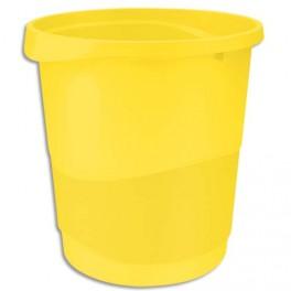 ESSELTE CORBEILLE À PAPIER VIVIDA EN POLYSTYRÈNE CONTENANCE 14 LITRES DIM. L28,5 X H30,5 X P32,5 CM JAUNE
