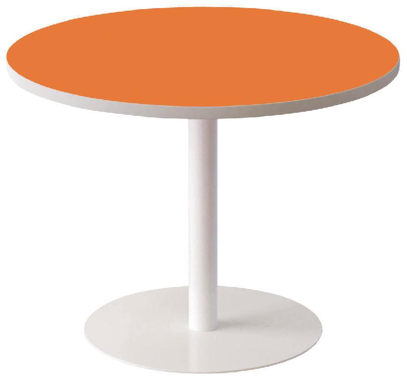 GUÉRIDON BAS EASY OFFICE PIED MÉTAL Ø 80 CM PLATEAU COLORIS ORANGE - MANUTAN COLLECTIVITÉS