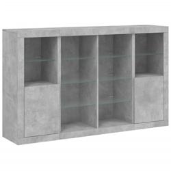 Helloshop26 - Buffet bahut commode armoire meuble de rangement organisateur cuisine salle de séjour salon avec lumières LED 3 pcs 02_0037221 - 30002_0
