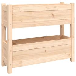 Helloshop26 - Jardinière bac lit surélevé plantes fleurs terrasse jardin 77 x 25 x 66 cm bois massif de pin marron 02_0037849 - 3000213978384_0