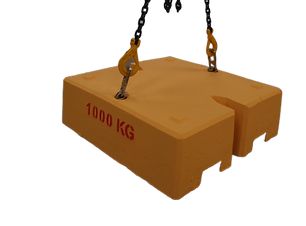 Masse 1T avec passage de fourche pour essai de palans et ponts roulants -1160 x 1160 x 365mm -  REF2221000_0