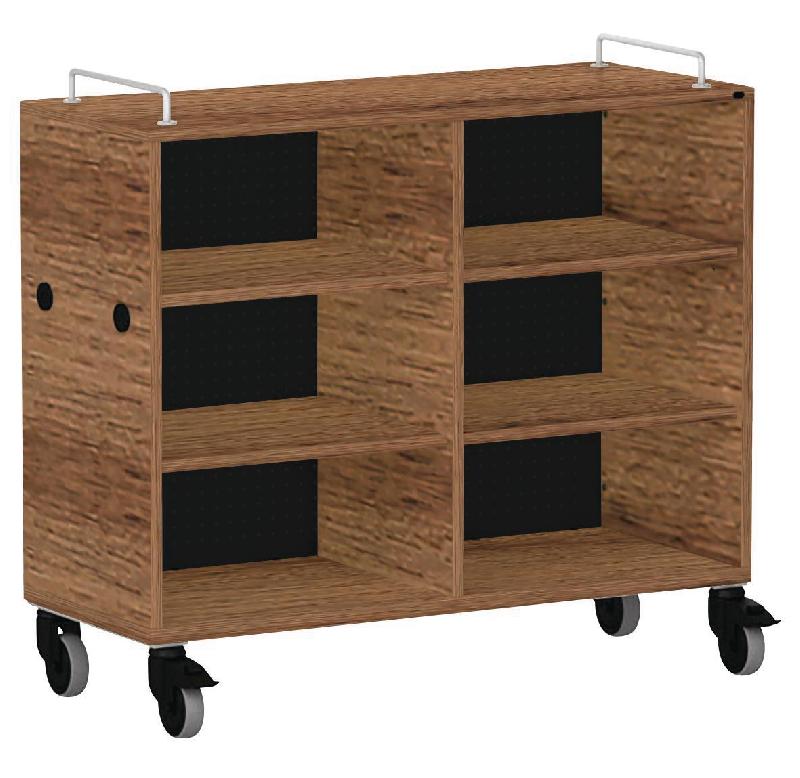 MEUBLE BAS SHIFT+ LANDSCAPE MÉLAMINÉ 4 ÉTAGÈRES - NOYER - NOIR - MANUTAN COLLECTIVITÉS