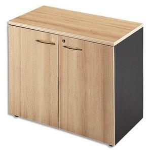 Armoire basse MT International MT3 Confort - 1 tablette amovible - L91 x H75 x P43 cm - Hêtre anthracite_0