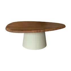 Now's Home - Table Basse En Bois D'acacia Et Pied En Metal Ecru - 3256390250489_0