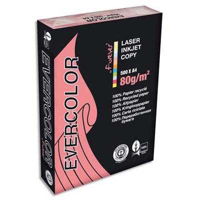 PAPIER COULEUR RECYCLE EVERCOLOR - ROSE - 80 G - A4 - RAMETTE DE 500 FEUILLES - LOT DE 5