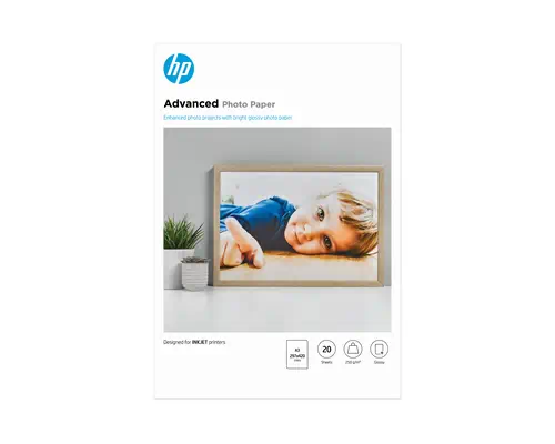 Papier photo HP Advanced, brillant, 250 g/m2, A3 (297 x 420 mm), 20 feuilles_0