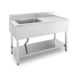 Plonge en inox 120 x 60 cm avec étagère basse 1 bac à gauche Equipementpro - SA-126L_0
