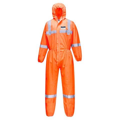 PORTWEST ST36 COMBINAISON SMS VIS TEX TYPE 5/6 (PK50) ORANGE - TAILLE M - STANDARD