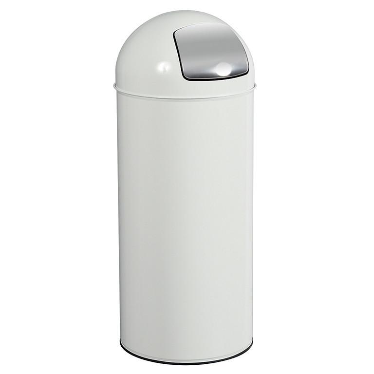 POUBELLE PUSH  ROSSIGNOL 45 L BLANCHE COUVERCLE À TRAPPE