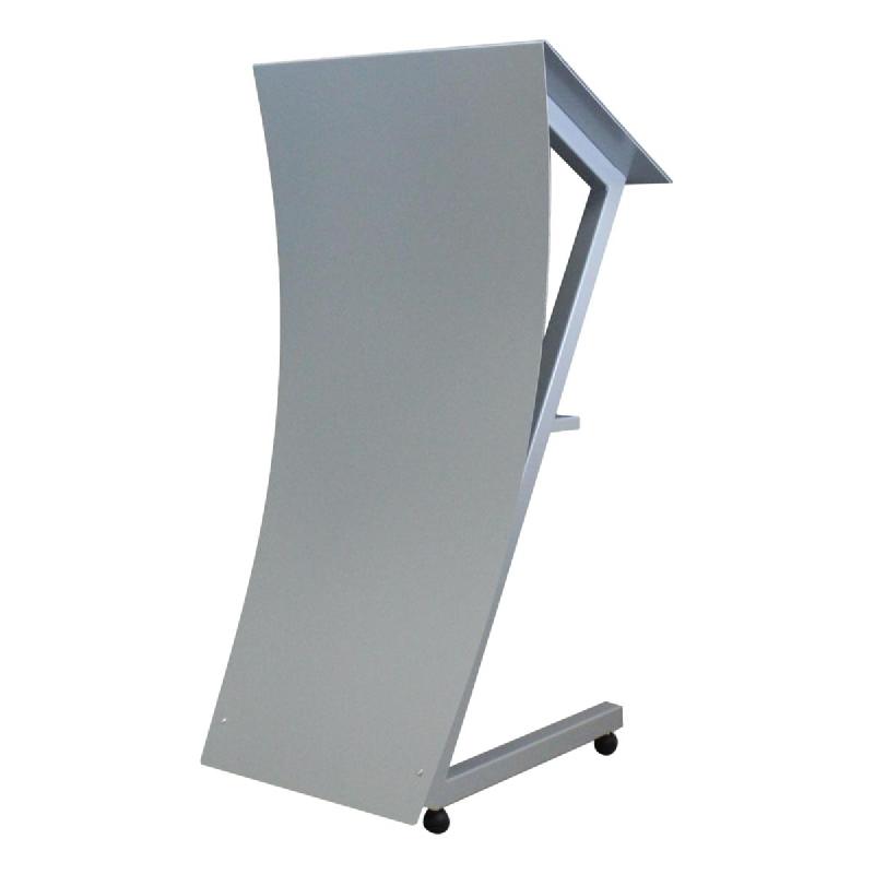 Pupitre en métal Neptune - gris argenté - Bravour® - façade conique personnalisable_0