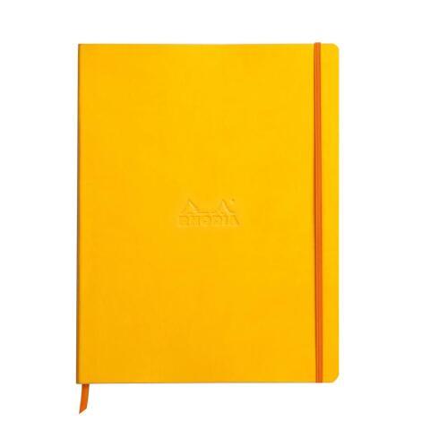RHODIARAMA CAHIER SOUPLE A4+ 160 PAGES LIGNÉ PAPIER IVOIRE 90G - JONQUILLE