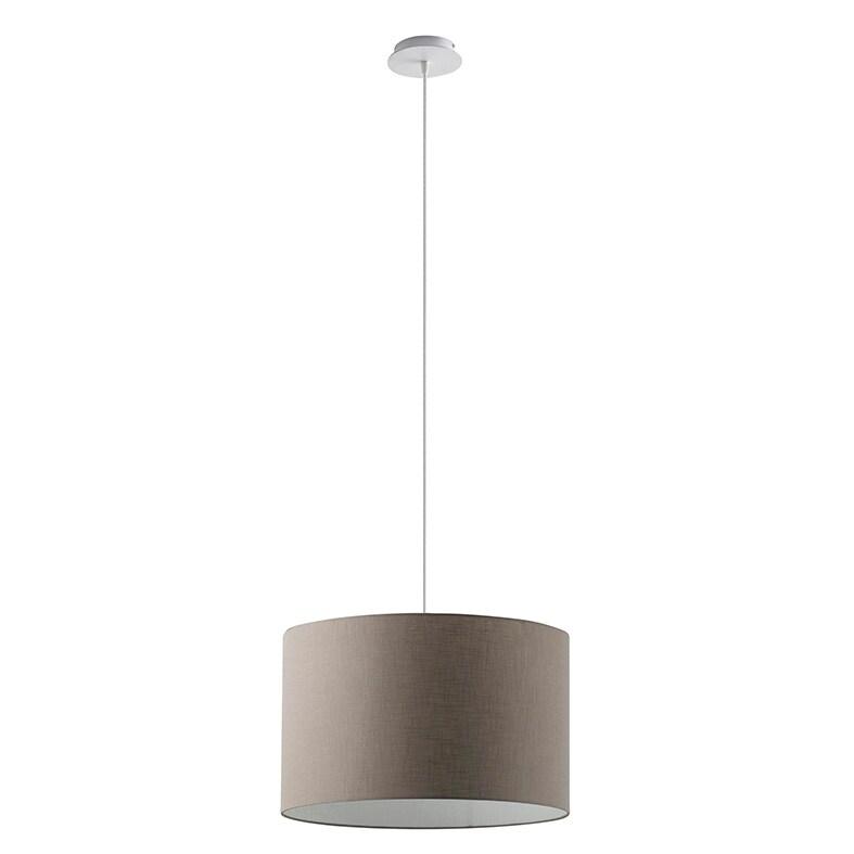 ROSSINI ILLUMINAZIONE Vivien Rossini Group Suspension Avec Abat-Jour Cylindrique Gris Tourterelle - Structure En Métal Blanc - Douille E27, Puissance_0