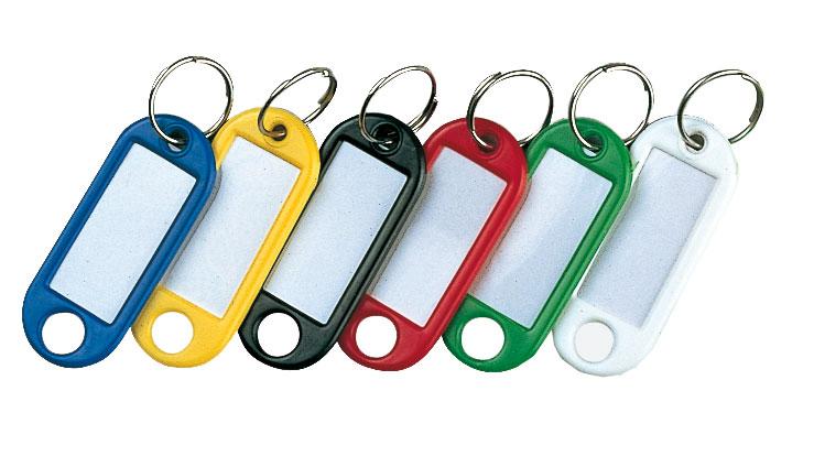 SACHET DE 20 PORTE-CLÉS L.51 X P.21 MM COLORIS ASSORTIS