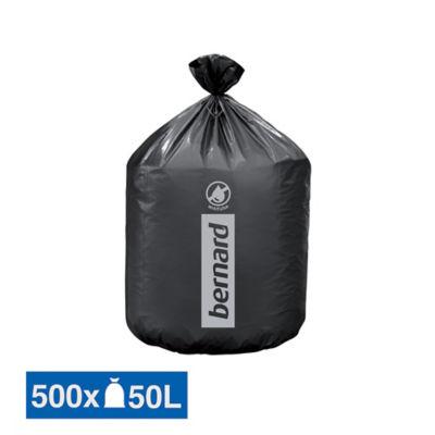 Sacs poubelle déchets courants Bernard Supertene noirs 50 L, lot de 500_0