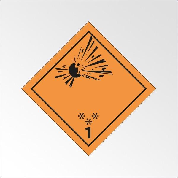 SIGNALISATION DE TRANSPORT NORMALISÉE ADR - MATIÈRES ET OBJETS EXPLOSIFS - ADR 1  - 100 X 100 MM - PLAQUE MAGNÉTIQUE - LOT DE 3