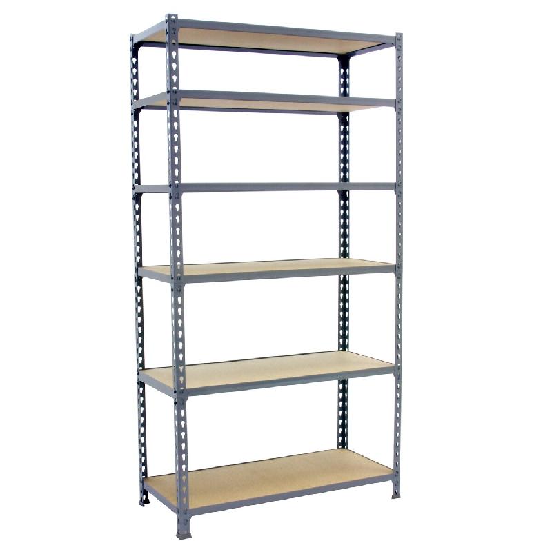 SimonRack Étagère Rangement 2500x1100x500 mm, 6 niveaux, plateaux en bois, charge 200 kg par niveau, Gris - Maderclick - métal 8435104955581_0