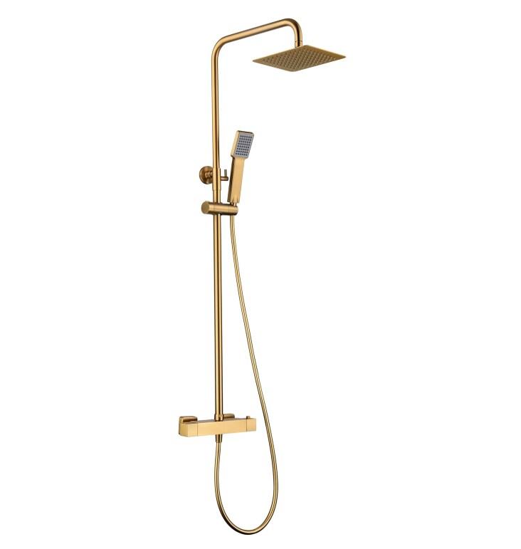 STELLAMEUBLES Ensemble de douche thermostatique Art Or Brossé - 8435668038034_0