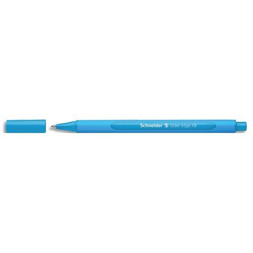 STYLO BILLE SCHNEIDER SLIDER EDGE CAPUCHON - POINTE LARGE - CORPS TRIANGULAIRE - ENCRE INDELEBILE - BLEU CLAIR
