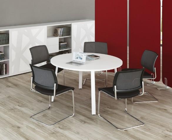 Table de réunion ronde Ogi - MDD. - 100, Anthracite, Wenge_0