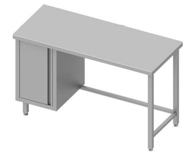 Table de travail inox centrale avec placard  à gauche sans étagère 1600x600x900 soudée - 932956160_0