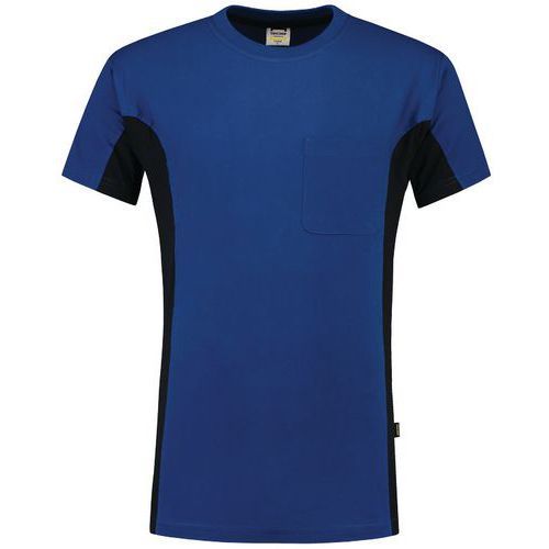 TEE-SHIRT BICOLOR POCHE POITRINE 102002 ROYALBLUE-NAVY XXL - TRICORP WORKWEAR