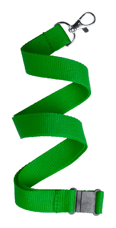 Tour de cou en polyester - Mousqueton en métal - Boucle anti-étranglement - Couleur verte_0