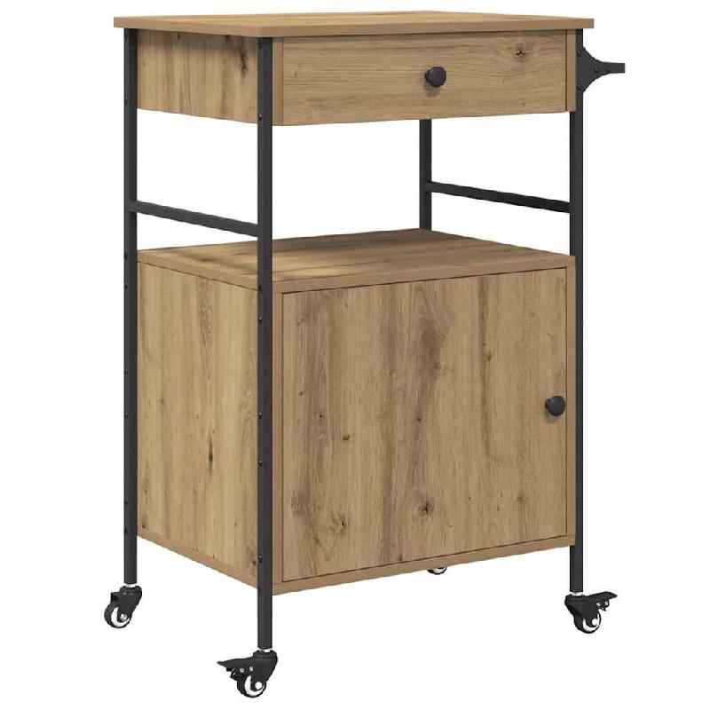 VidaXL Chariot de cuisine Chêne artisanal 56 x 43 x 89,5 cm - 871667_0