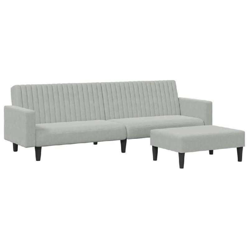 VidaXL Ensemble de canapés 2 pcs gris clair velours Modèle Galaxie - 3216280_0