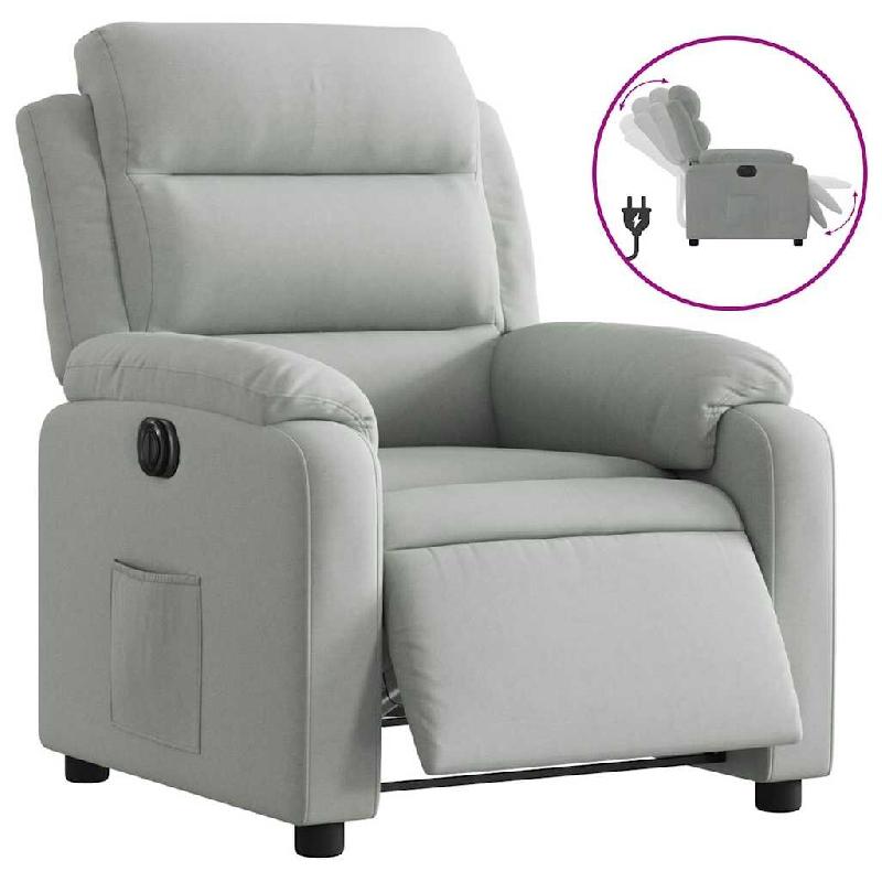 VidaXL Fauteuil inclinable électrique gris clair velours Modèle Rionelle - 3205070_0