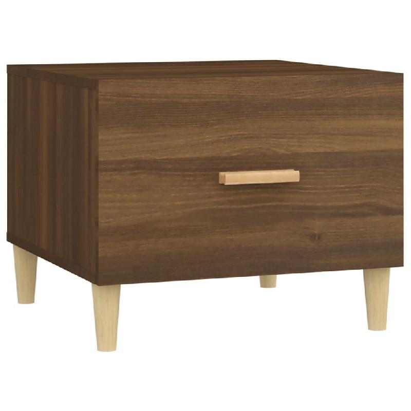 VidaXL Table basse Chêne marron 50x50x40 cm Bois d'ingénierie Modèle Luna Chic - 817535_0