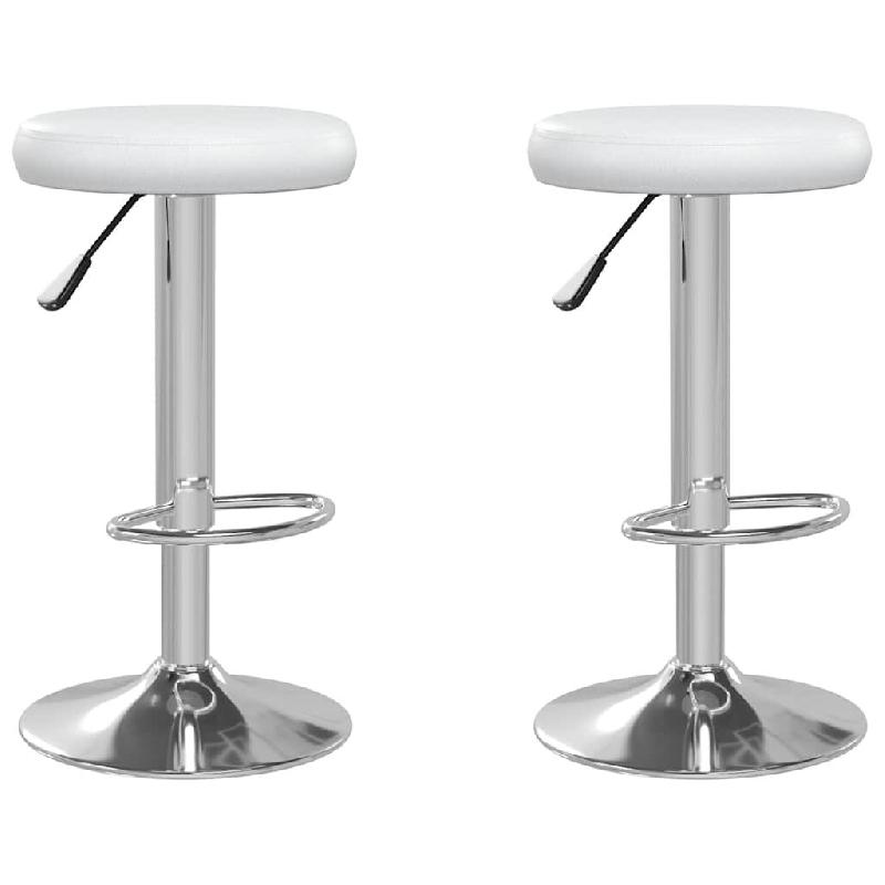 VidaXL Tabourets De Bar Lot De 2 Blanc Similicuir - blanc 333097_0
