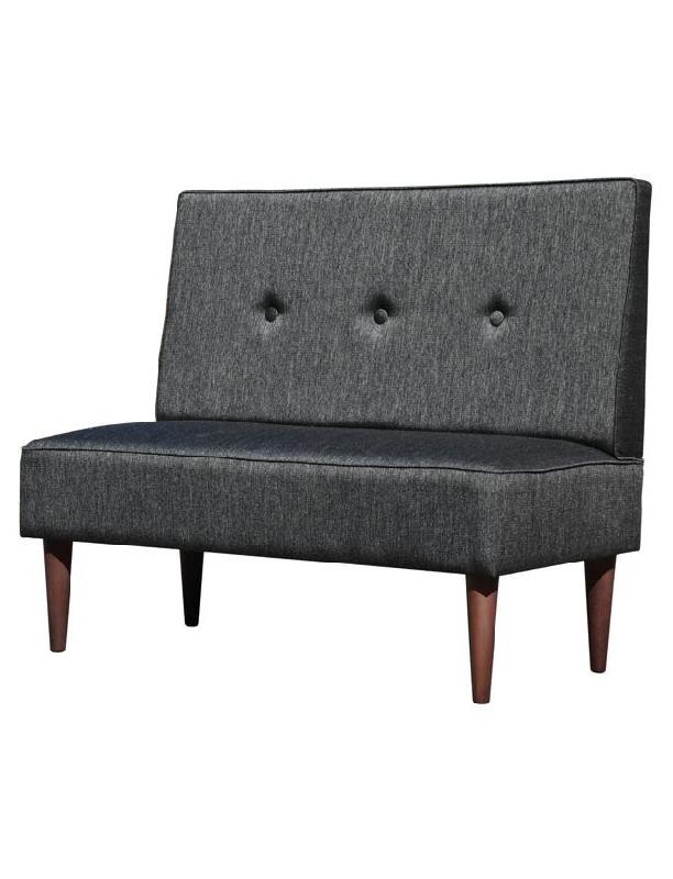 Banquette trendy - dos pupitre - passepoil assise et dos - hauteur 100cm - pieds 25cm - 3 gros boutons_0