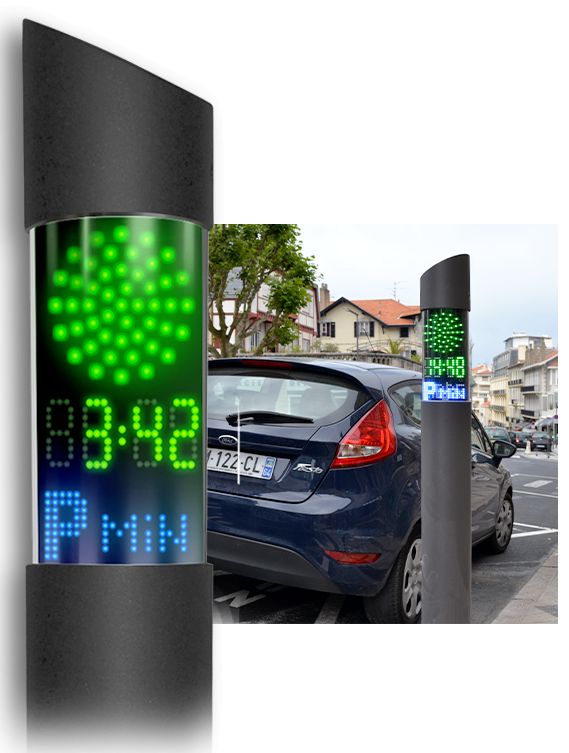 Borne arrêt minute lumineuse, avec afficheur des temps de stationnement - tagmaster_0