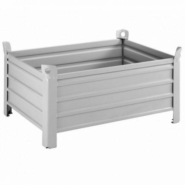 Caisse-palette métallique en tôle 800 x 1200 x 700 mm - gerbable, palettisable et élingable - Marque Rolléco_0