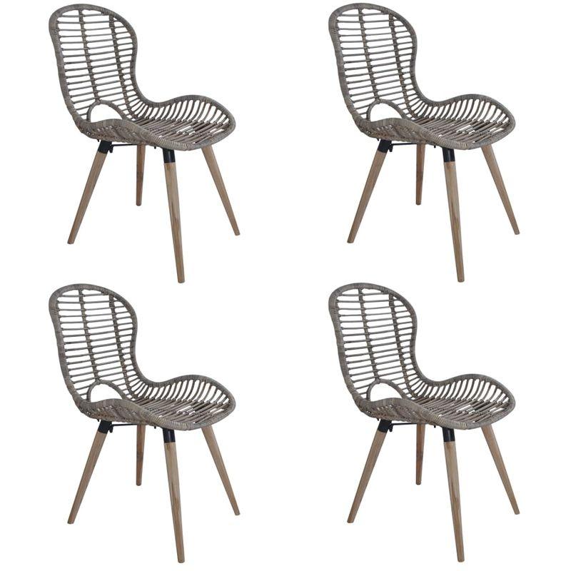 CHAISES DE SALLE À MANGER 4 PCS MARRON ROTIN NATUREL VIDAXL CHAISES DE SALLE À MANGER 4 PCS MARRON ROTIN NATUREL VIDAXL