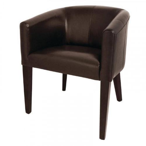 FAUTEUIL EN SIMILI CUIR MARRON FONCÉ BOLERO