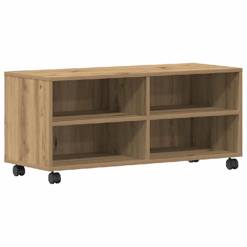 Helloshop26 - Meuble TV rectangulaire moderne pour salon 90 x 35 x 40 cm design minimaliste en bois marron 02_0051783 - marron Bois massif 30002370917_0