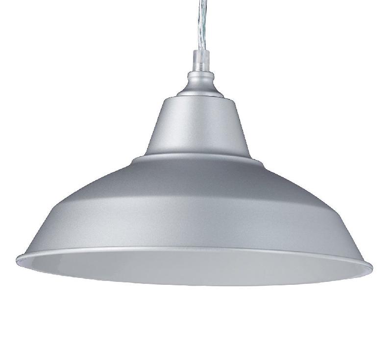 Lampe à suspension lustre lampadaire luminaire cuisine salon salle de bain gris diamètre 28 cm 2413003