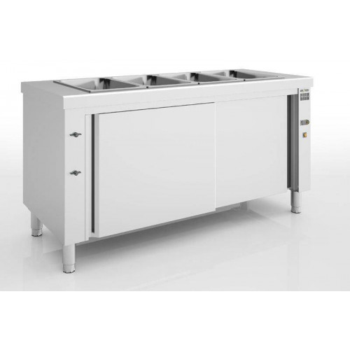 MEUBLE BAIN-MARIE À EAU AVEC RÉSERVE NEUTRE ERATOS - 5 BACS GN 1/1