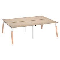 Pôle de 4 bureaux L 120 x P 80 cm, piétement bois métal chêne clair - Arch_0