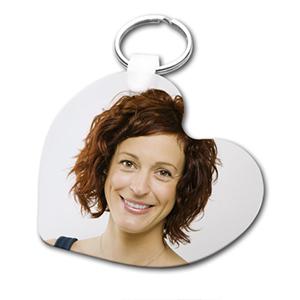 Porte-clé photo cœur en plastique personnalisable - recto/verso - 6,3 x 5,6 cm_0