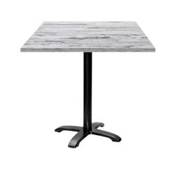 Restootab - Table 70x70cm - modèle Bazila chêne islande - blanc fonte 3760371512195_0