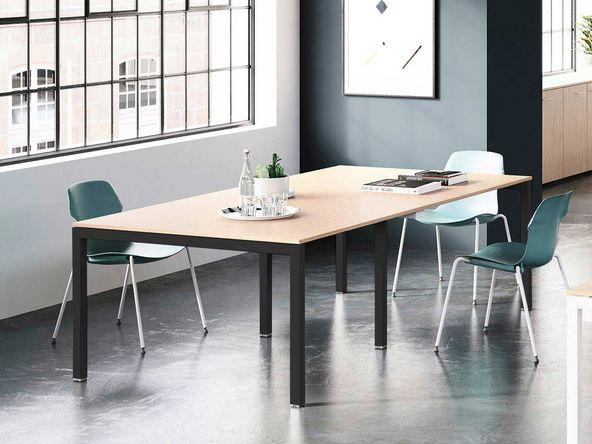 Table de réunion Pop Easy - pratique et pas cher - 330x165 cm - Plateau mélaminé 18mm - Piètement acier_0