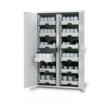 158058W - Armoire de sécurité pour acides et bases SL 1208 - Corps métallique revêtu époxy RAL 7035 avec bacs amovibles_0