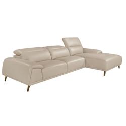AC ANGEL CERDA Angel Cerdá Canapé d'angle droite en cuir gris taupe 6150C 316 x 176 x 102 - gris fourrure 8435631021179_0