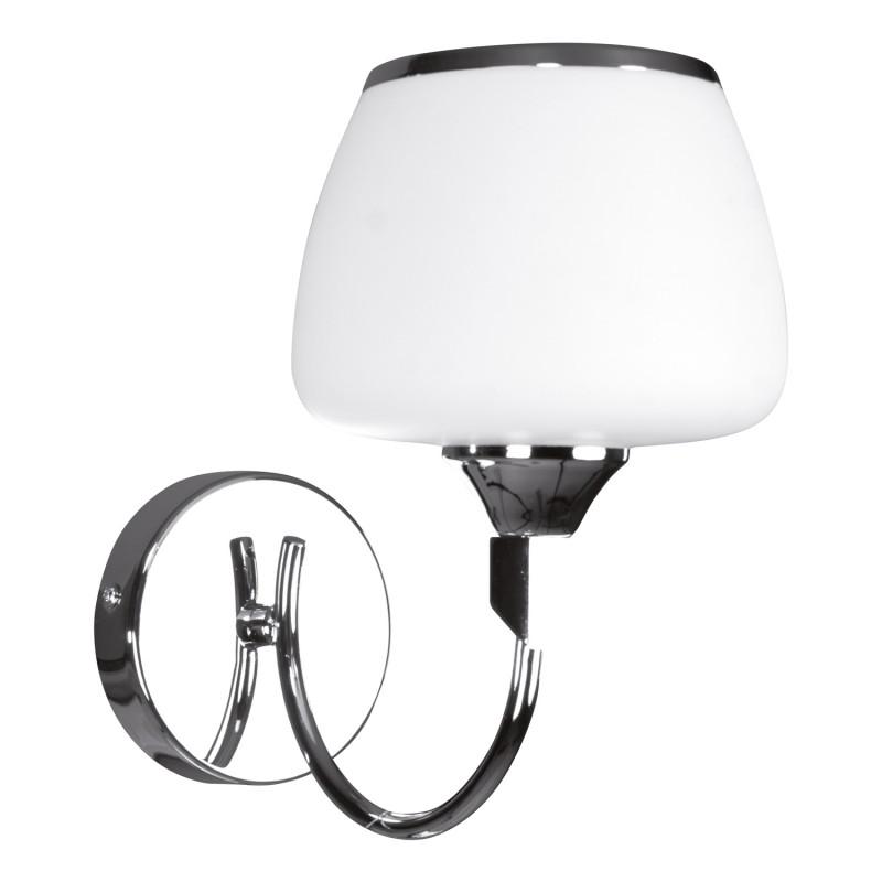 Applique murale en verre Ronda 25cm chrome - Paris Prix - Métal et verre, culot E14, norme IP20_0